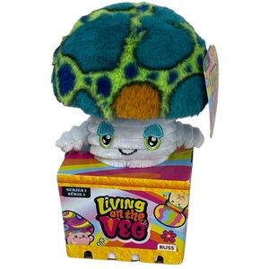 NEW in Box Russ Living on the Veg Series 1 Jeremy the Blue & Green 7” Mushroom